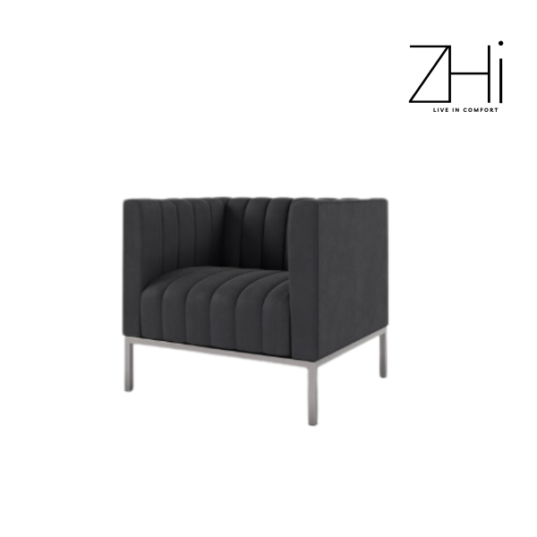 Black Velvet Armchair
